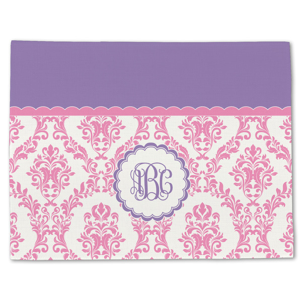 Pink, White & Purple Damask Linen Placemat - Front