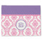 Pink, White & Purple Damask Single-Sided Linen Placemat - Single w/ Monogram