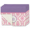 Pink, White & Purple Damask Single-Sided Linen Placemat - Set of 4 w/ Monogram