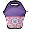Pink, White & Purple Damask Lunch Bag - Front
