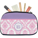 Pink, White & Purple Damask Makeup / Cosmetic Bag - Medium (Personalized)