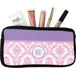 Pink, White & Purple Damask Makeup / Cosmetic Bag (Personalized)