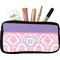 Pink, White & Purple Damask Makeup / Cosmetic Bag - Small (Personalized)
