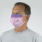 Pink, White & Purple Damask Mask - Quarter View on Guy