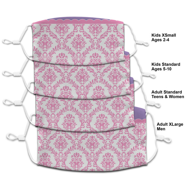 Pink, White & Purple Damask Mask1 Composite