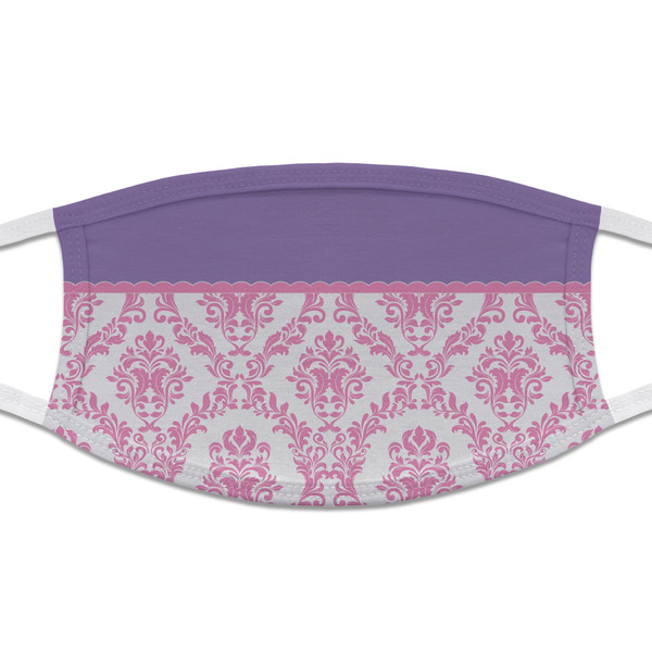 Custom Pink, White & Purple Damask Cloth Face Mask (T-Shirt Fabric)