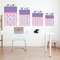 Pink, White & Purple Damask Matte Poster - Sizes