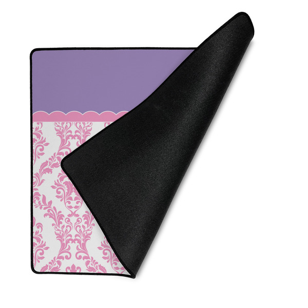 Pink, White & Purple Damask Medium Gaming Mats - FRONT W/FOLD
