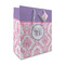 Pink, White & Purple Damask Medium Gift Bag - Front/Main