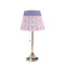 Pink, White & Purple Damask Poly Film Empire Lampshade - On Stand