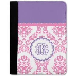 Pink, White & Purple Damask Notebook Padfolio w/ Monogram