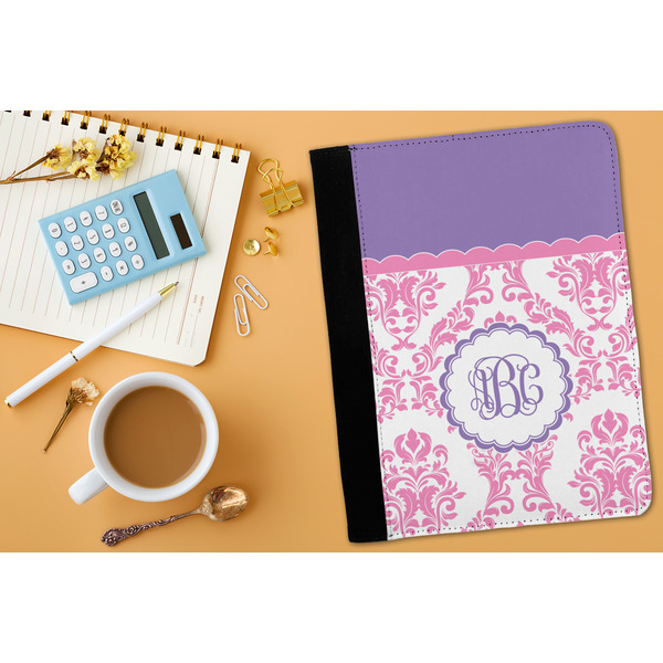 Pink, White & Purple Damask Medium Padfolio - LIFESTYLE (adult)