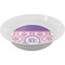 Pink, White & Purple Damask Melamine Bowl (Personalized)