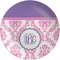Pink, White & Purple Damask Melamine Plate 8 inches