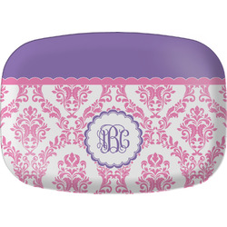 Pink, White & Purple Damask Melamine Platter w/ Monogram