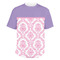 Pink, White & Purple Damask Men's Crew Neck T Shirt Medium - Main