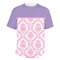 Pink, White & Purple Damask Men's Crew T-Shirt