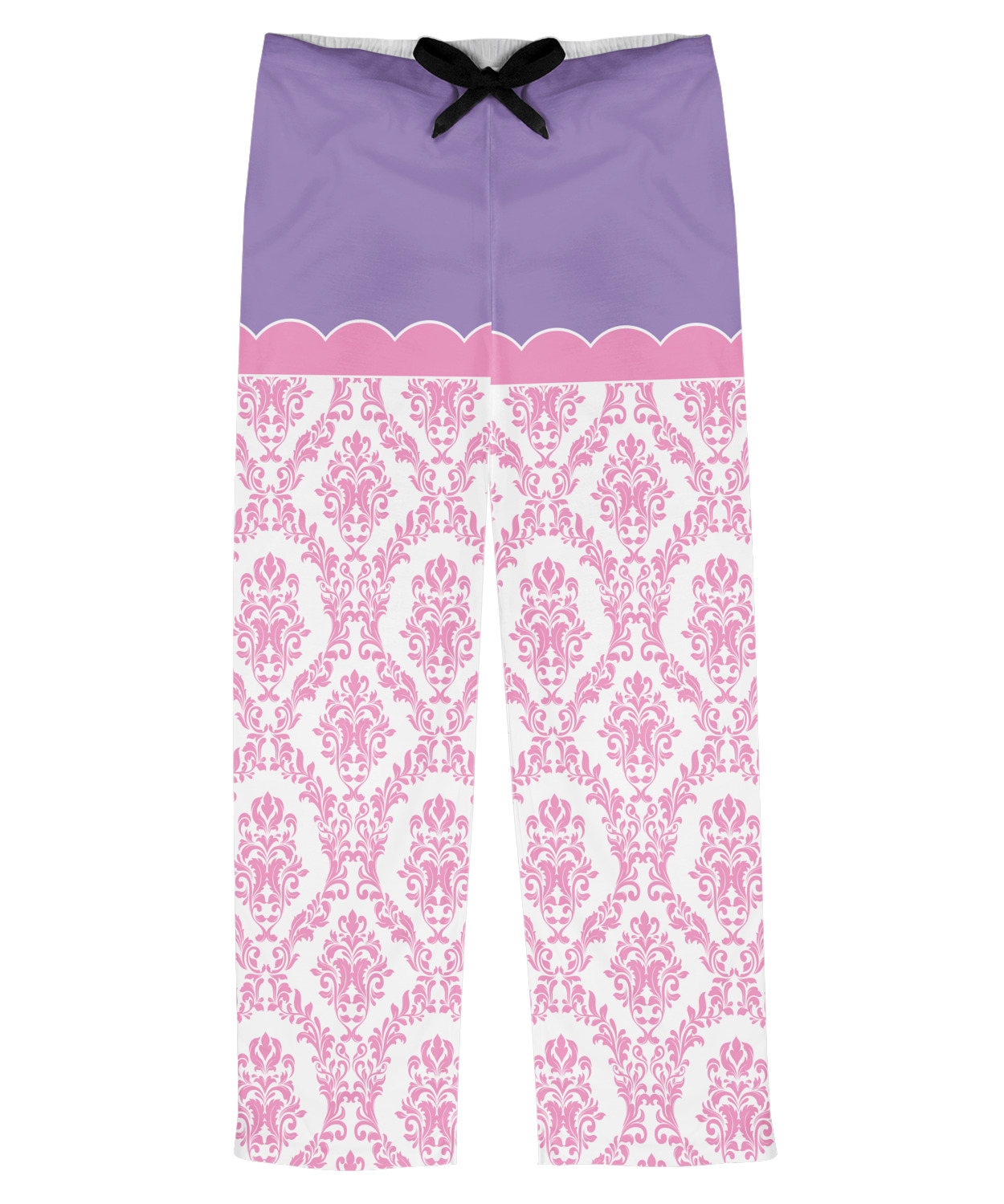 Pink, White & Purple Damask Mens Pajama Pants (Personalized ...