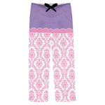 Pink, White & Purple Damask Mens Pajama Pants - M