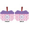 Pink, White & Purple Damask Metal Benilux Ornament - Front and Back (APPROVAL)