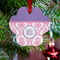 Pink, White & Purple Damask Metal Paw Ornament - Lifestyle