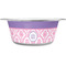 Pink, White & Purple Damask Metal Pet Bowl - White Label - Medium - Main