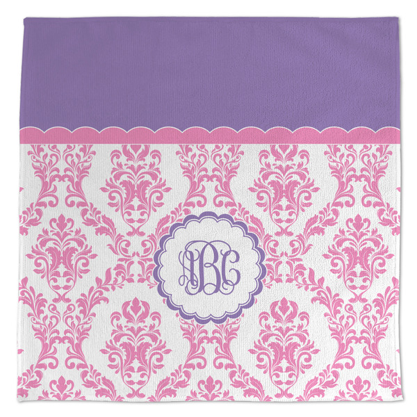 Pink, White & Purple Damask Microfiber Dish Rag - APPROVAL