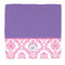 Pink, White & Purple Damask Microfiber Dish Rag - Front/Approval