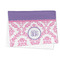 Pink, White & Purple Damask Microfiber Dish Towel - FOLDED HALF