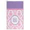 Pink, White & Purple Damask Microfiber Golf Towel - Large (Personalized)