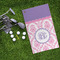 Pink, White & Purple Damask Microfiber Golf Towels - LIFESTYLE