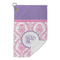 Pink, White & Purple Damask Microfiber Golf Towels Small - FRONT FOLDED