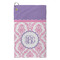 Pink, White & Purple Damask Microfiber Golf Towels - Small - FRONT
