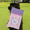 Pink, White & Purple Damask Microfiber Golf Towels - Small - LIFESTYLE