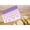 Pink, White & Purple Damask Microfiber Kitchen Towel - LIFESTYLE