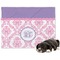 Pink, White & Purple Damask Dog Blanket - Large (Personalized)