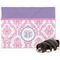 Pink, White & Purple Damask Dog Blanket (Personalized)