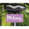 Pink, White & Purple Damask Mini License Plate on Bicycle - LIFESTYLE Two holes