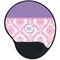 Pink, White & Purple Damask Mouse Pad with Wrist Support - Main