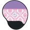 Pink, White & Purple Damask Mouse Pad with Wrist Support