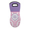 Pink, White & Purple Damask Neoprene Oven Mitt - Single w/ Monogram