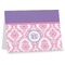Pink, White & Purple Damask Note Card - Main
