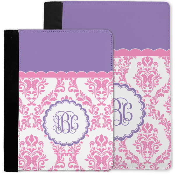 Pink, White & Purple Damask Notebook Padfolio - MAIN