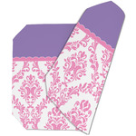 Pink, White & Purple Damask Dining Table Mat - Octagon (Double-Sided) w/ Monogram