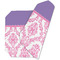 Pink, White & Purple Damask Octagon Placemat - Double Print (folded)