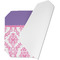 Pink, White & Purple Damask Octagon Placemat - Single front (folded)