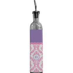 Pink, White & Purple Damask Oil Dispenser Bottle (Personalized)