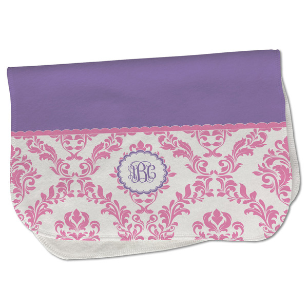 Pink, White & Purple Damask Old Burp Folded