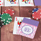 Pink, White & Purple Damask On Table with Poker Chips