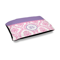 Pink, White & Purple Damask Outdoor Dog Bed - Medium (Personalized)